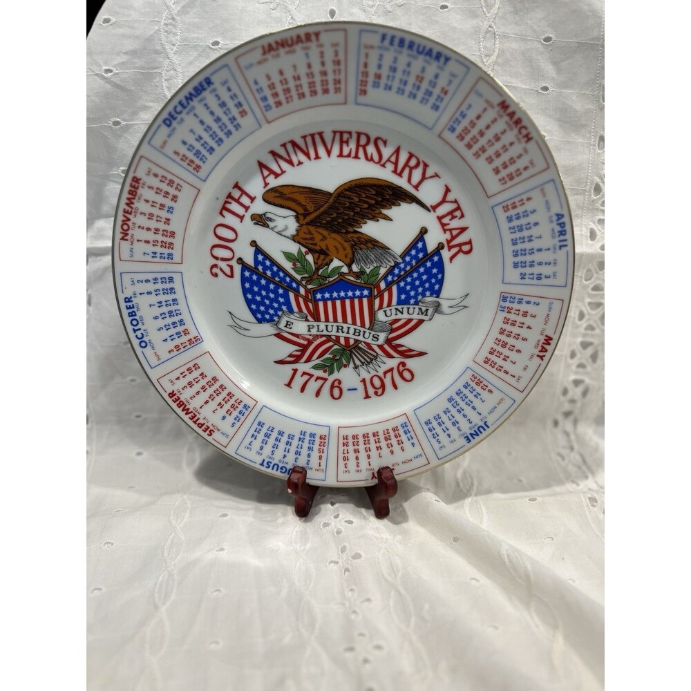 200th Anniversary American Bicentennial 1776-1976 Calendar Collector's Plate 9"
